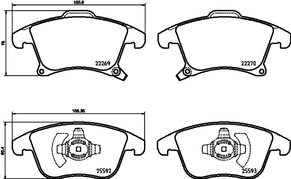 Комплект гальмівних накладок, дискове гальмо   8DB 355 025-201   HELLA PAGID