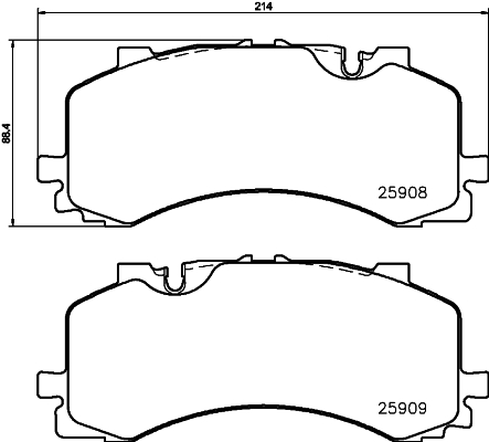 Комплект гальмівних накладок, дискове гальмо   8DB 355 036-471   HELLA PAGID