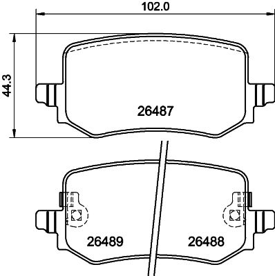 Комплект тормозных колодок, дисковый тормоз   8DB 355 042-851   HELLA PAGID