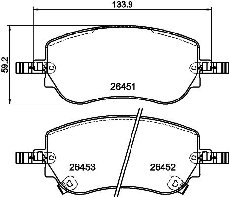 Комплект гальмівних накладок, дискове гальмо   8DB 355 043-861   HELLA PAGID