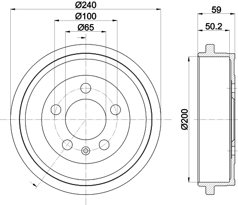 Гальмівний барабан   8DT 355 300-371   HELLA PAGID