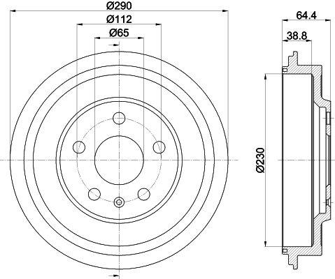 Гальмівний барабан   8DT 355 302-561   HELLA PAGID