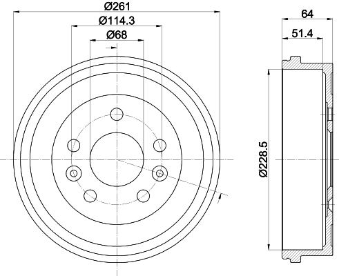 Тормозной барабан   8DT 355 303-151   HELLA PAGID