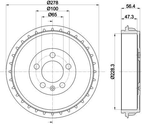 Гальмівний барабан   8DT 355 303-251   HELLA PAGID