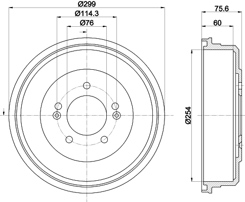 Гальмівний барабан   8DT 355 303-351   HELLA PAGID