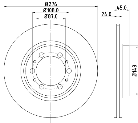 Тормозной диск   8DD 355 105-131   HELLA PAGID