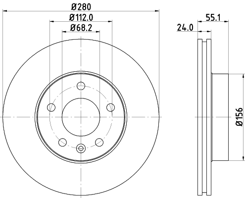 Тормозной диск   8DD 355 105-591   HELLA PAGID