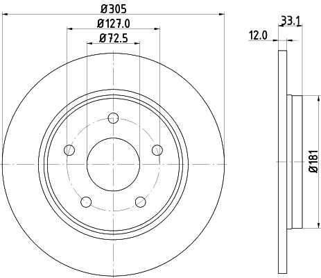 Тормозной диск 8DD 355 115-801 HELLA PAGID #3