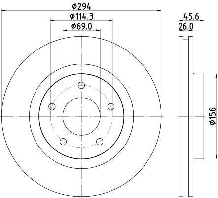 Тормозной диск   8DD 355 115-911   HELLA PAGID