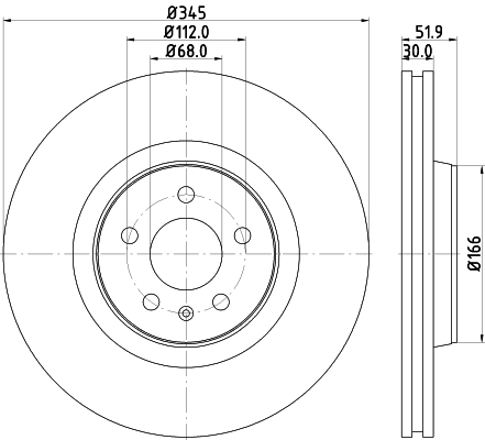 Тормозной диск   8DD 355 117-181   HELLA PAGID