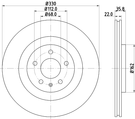 Тормозной диск   8DD 355 118-021   HELLA PAGID