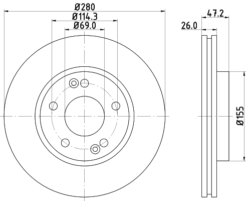 Тормозной диск   8DD 355 118-151   HELLA PAGID