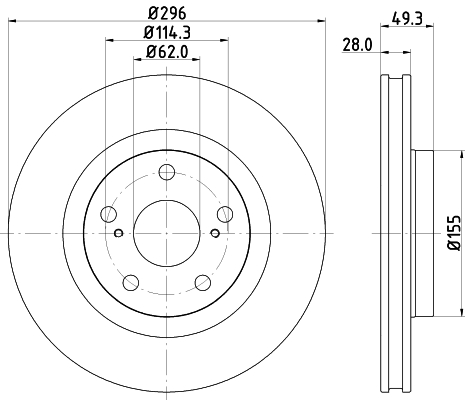 Тормозной диск   8DD 355 118-561   HELLA PAGID