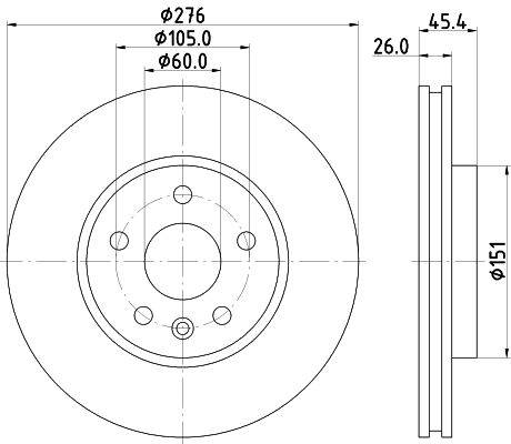 Тормозной диск   8DD 355 122-841   HELLA PAGID