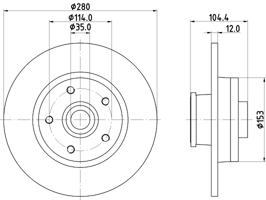 Тормозной диск   8DD 355 125-281   HELLA PAGID