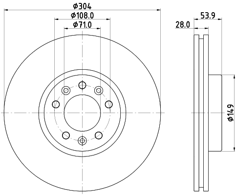 Тормозной диск   8DD 355 125-411   HELLA PAGID