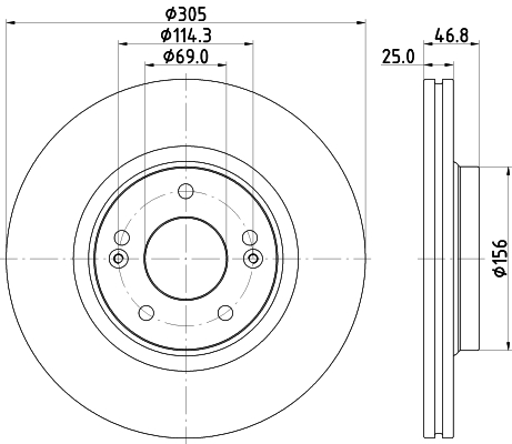 Тормозной диск   8DD 355 126-541   HELLA PAGID