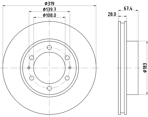 Тормозной диск   8DD 355 126-771   HELLA PAGID