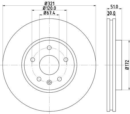 Тормозной диск   8DD 355 129-091   HELLA PAGID