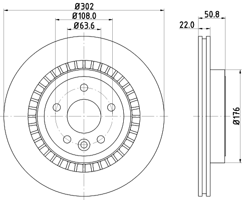 Тормозной диск   8DD 355 129-151   HELLA PAGID