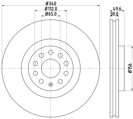 Тормозной диск   8DD 355 129-241   HELLA PAGID