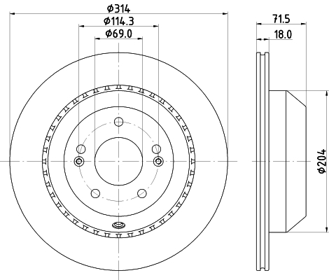 Тормозной диск   8DD 355 131-881   HELLA PAGID