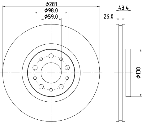 Тормозной диск   8DD 355 132-131   HELLA PAGID