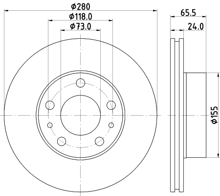 Тормозной диск   8DD 355 132-141   HELLA PAGID