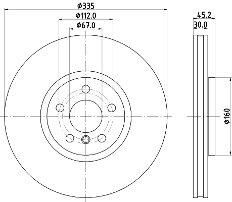 Тормозной диск   8DD 355 133-111   HELLA PAGID