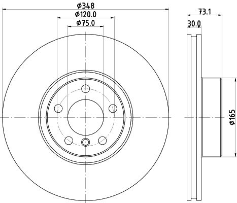 Гальмівний диск, HELLA PAGID 8DD 355 133-201 Гальмівний диск, HELLA PAGID 8DD 355 133-201