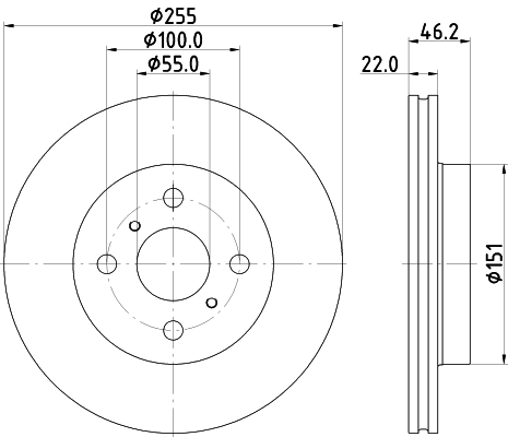 Тормозной диск   8DD 355 134-981   HELLA PAGID