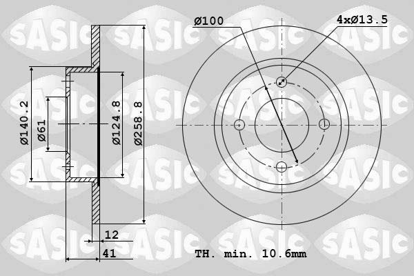 Тормозной диск   6104001   SASIC