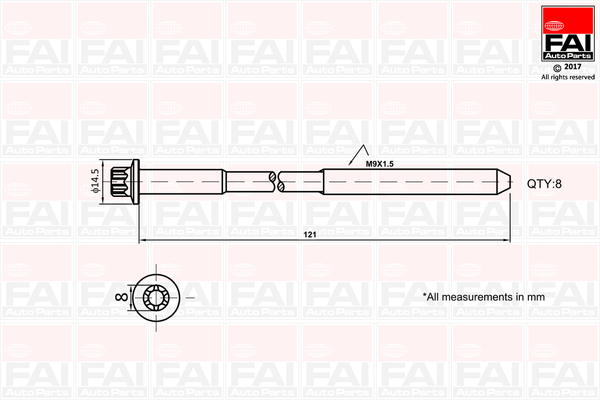 Комплект гвинтів голівки циліндра   B2120   FAI AutoParts