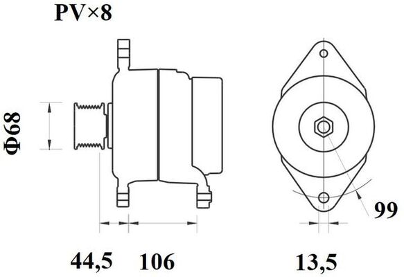 Генератор MG 801 MAHLE #1