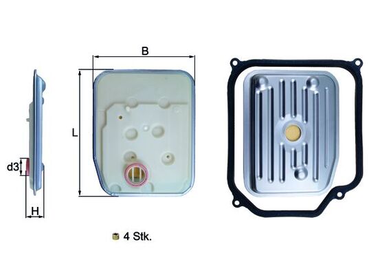 Гидрофильтр, автоматическая коробка передач   HX 147KIT1   MAHLE