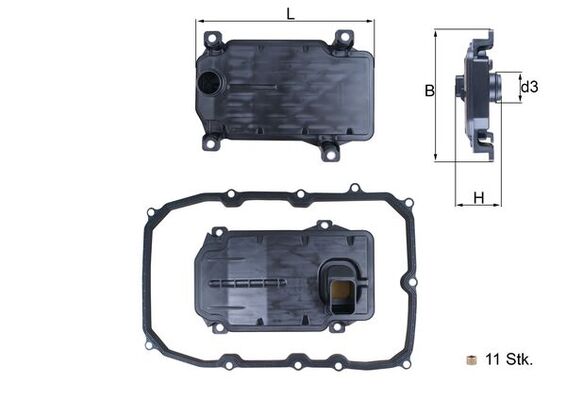 Гідравлічний фільтр, автоматична коробка передач   HX 187KIT   MAHLE