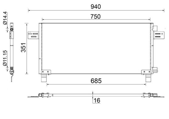 Конденсатор, кондиционер   AC 282 000S   MAHLE