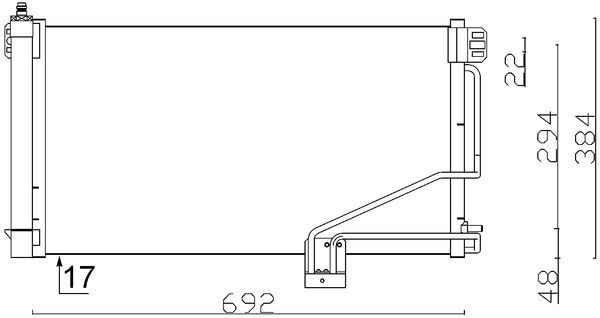 Конденсатор, кондиционер   AC 347 001S   MAHLE