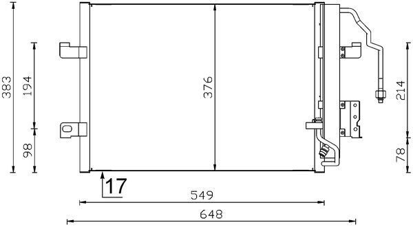 Конденсатор, кондиционер   AC 348 000S   MAHLE