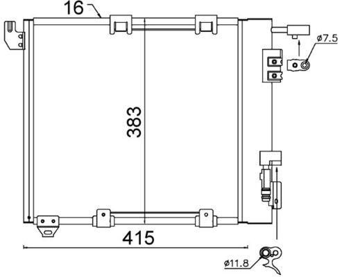 Конденсатор, кондиционер   AC 349 000S   MAHLE