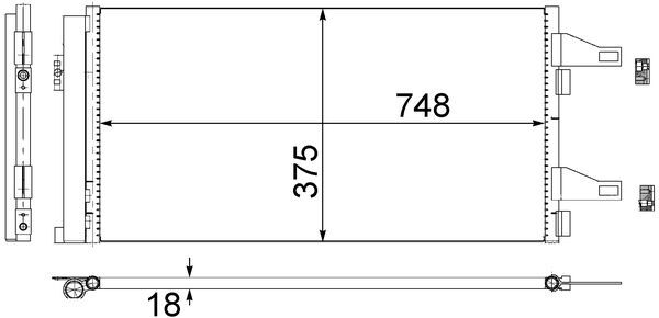 Конденсатор, система кондиціонування повітря   AC 363 000S   MAHLE