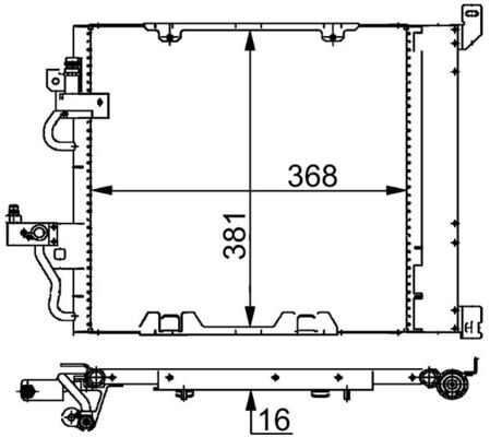 Конденсатор, кондиционер   AC 376 000S   MAHLE