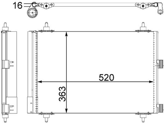 Конденсатор, кондиционер   AC 447 000S   MAHLE