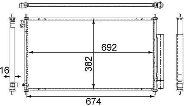 Конденсатор, кондиционер   AC 467 001S   MAHLE