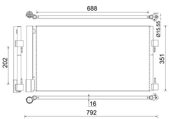 Конденсатор, кондиционер   AC 486 000S   MAHLE