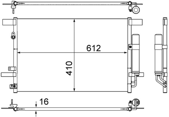 Конденсатор, кондиционер   AC 557 000S   MAHLE