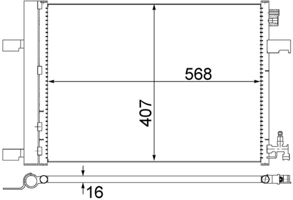 Конденсатор, кондиционер   AC 636 000S   MAHLE