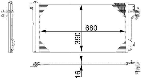 Конденсатор, кондиционер   AC 672 000S   MAHLE