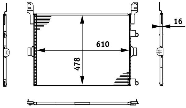 Конденсатор, кондиционер   AC 673 000S   MAHLE