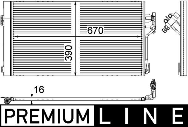 Конденсатор, кондиционер   AC 761 000P   MAHLE